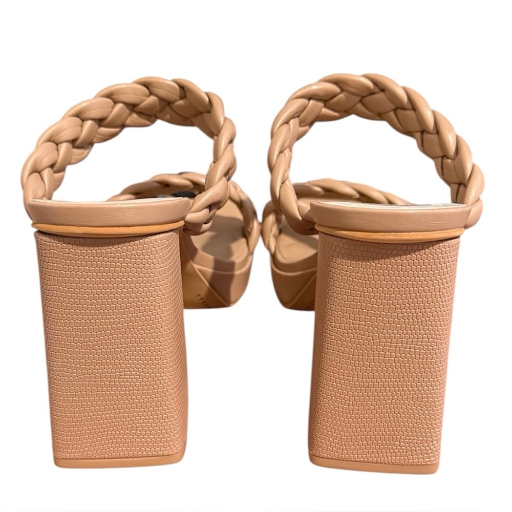 Dolce Vita Ashby Braided Double Strap Slip On Heeled Sandals Cafe Color Size 10 - Picture 3 of 4